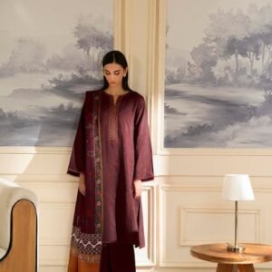 Maroon Cambric Peplum Suite
